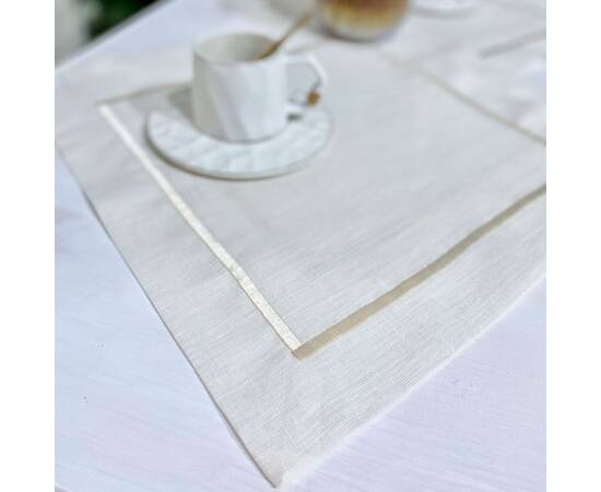 Серветка лляна 40x40 LiMaSo (SRLB30-40), Тип: серветки, Основний колір: кремовий, Форма скатертини: квадратна, Розмір: 40x40, зображення 2