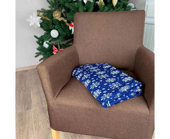 Плед 100х150 Сніжинка синий з люрексом 100х150 легкий Прованс (024077), Цвет: синий, Размер: 100x150, изображение 3