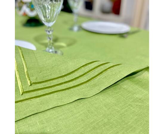 Скатертина лляна 140x240 LiMaSo (SKLB22-240), Тип: скатерти, Цвет: салатовый, Форма скатерти: прямоугольная, Размер: 140x240, изображение 4