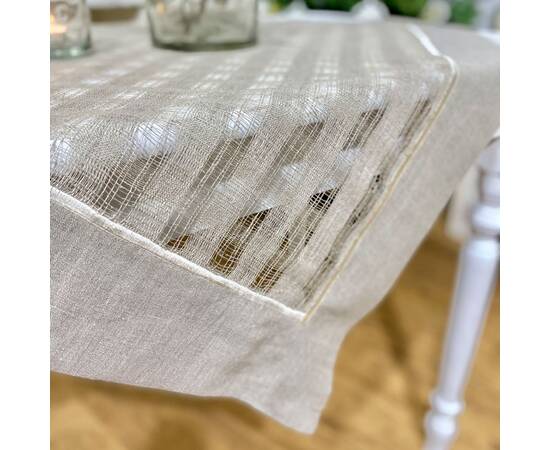 Скатертина лляна 85x85 LiMaSo (SKLB24D2-85), Тип: скатерти, Цвет: серый, Форма скатерти: квадратная, Размер: 85x85, изображение 4