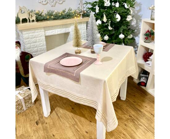 Скатертина лляна 140x140 LiMaSo (SKLB27-140), Тип: скатерти, Цвет: серый, Форма скатерти: квадратная, Размер: 140x140, изображение 5