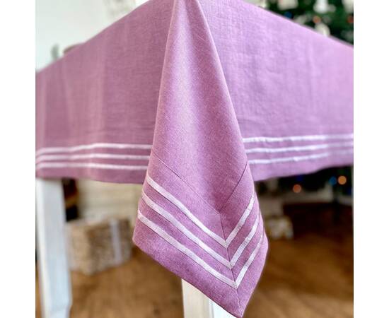 Скатертина лляна 140x240 LiMaSo (SKLB28-240), Тип: скатертини, Основний колір: бузковий, Форма скатертини: прямокутна, Розмір: 140x240, зображення 2