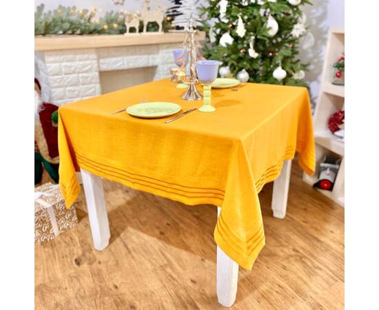 Скатертина лляна 140x240 LiMaSo (SKLB29-240), Тип: скатерти, Цвет: оранжевый, Форма скатерти: прямоугольная, Размер: 140x240, изображение 3