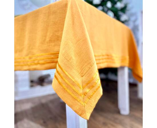 Скатертина лляна 140x180 LiMaSo (SKLB29-180), Тип: скатерти, Цвет: оранжевый, Форма скатерти: прямоугольная, Размер: 140x180, изображение 4