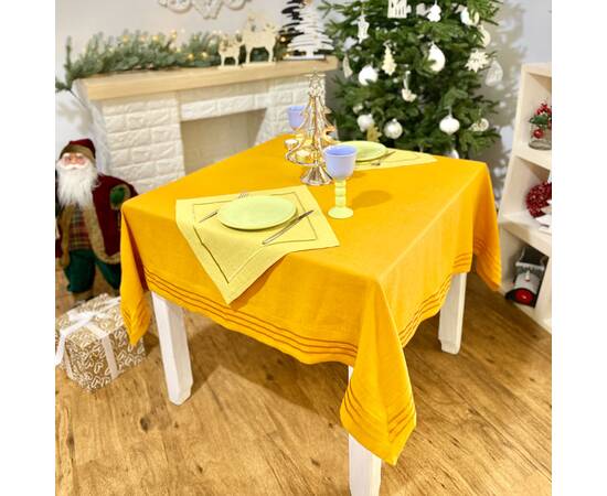 Скатертина лляна 140x140 LiMaSo (SKLB29-140), Тип: скатертини, Основний колір: помаранчевий, Форма скатертини: квадратна, Розмір: 140x140, зображення 6