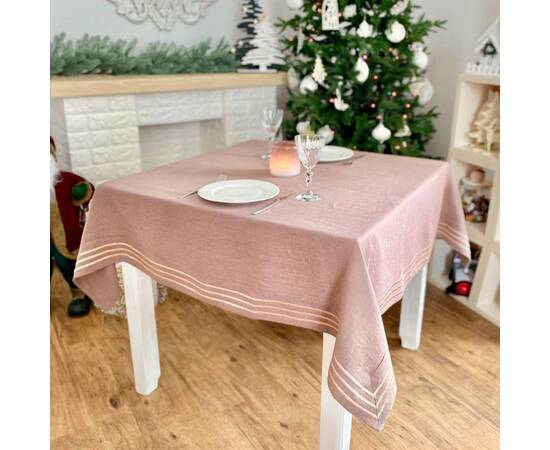 Скатертина лляна 140x180 LiMaSo (SKLB31-180), Тип: скатерти, Цвет: фиолетовый, Форма скатерти: прямоугольная, Размер: 140x180, изображение 3