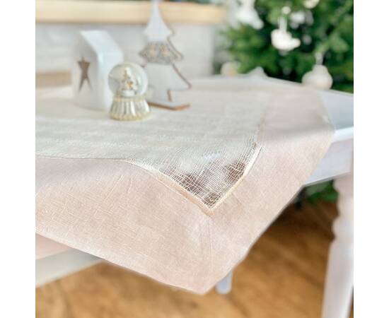 Скатертина лляна 140x140 LiMaSo (SKLB33-140), Тип: скатерти, Цвет: кремовый, Форма скатерти: квадратная, Размер: 140x140, изображение 5