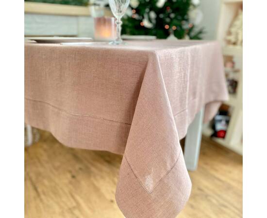 Скатертина лляна з мережкою 140x240 LiMaSo (SKLM31-240), Тип: скатертини, Основний колір: фіолетовий, Форма скатертини: прямокутна, Розмір: 140x240, зображення 4