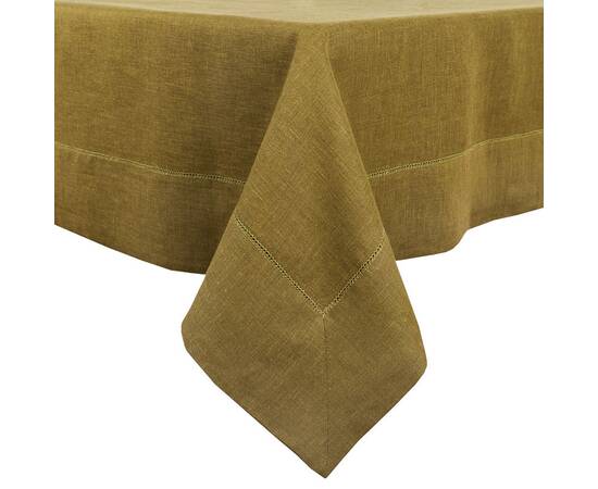 Скатертина лляна з мережкою 140x240 LiMaSo (SKLM32-240), Тип: скатерти, Цвет: оливковый, Форма скатерти: прямоугольная, Размер: 140x240, изображение 2