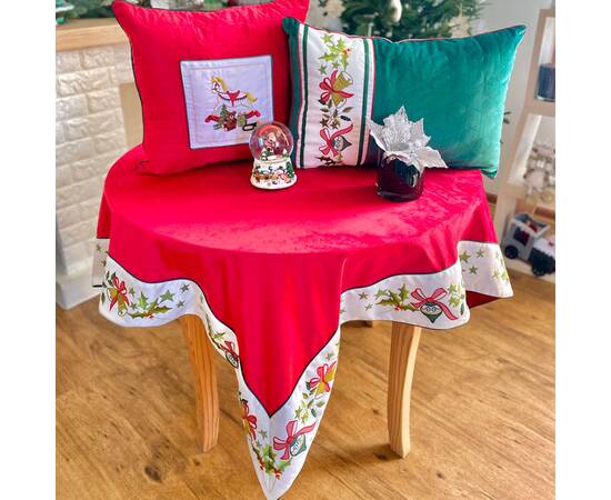 Скатертина двостороння барвиста вишивана 134х272 LiMaSo (SKOVN07-272), Тип: скатертини, Основний колір: червоний, Форма скатертини: прямокутна, Розмір: 134x272, зображення 5