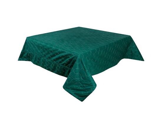 Скатертина двостороння новорічна оксамитова вишивана (стьогона) 134х180 LiMaSo (SKOVN09-180), Тип: скатерти, Цвет: зеленый, Форма скатерти: прямоугольная, Размер: 134x180, изображение 3