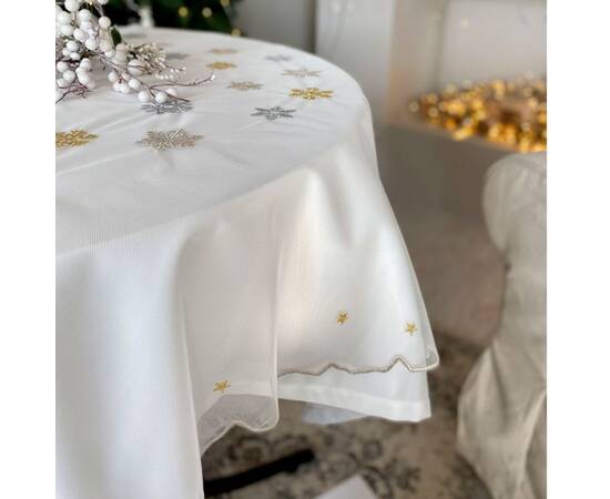Скатертина вишивана 140x180 LiMaSo (SKVN014-180), Тип: скатерти, Цвет: золотой, Форма скатерти: прямоугольная, Размер: 140x180, изображение 3