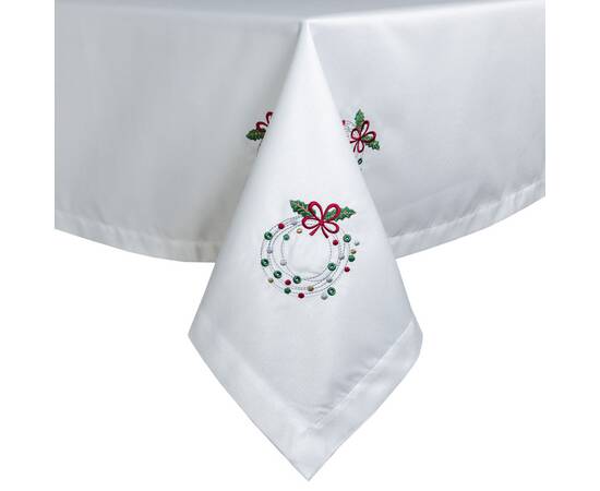 Скатертина вишита новорічна 140х240 LiMaSo (SKVN17-240), Тип: скатерти, Цвет: белый, Форма скатерти: прямоугольная, Размер: 140x240, изображение 2