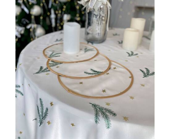 Вишивана скатертина Ялинкові гілочки 140x260 LiMaSo (SKVG15-260), Тип: скатерти, Цвет: белый, Форма скатерти: прямоугольная, Размер: 140x260, изображение 6