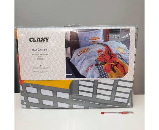 Покрывало детское/подростковое стеганое 180x240 с наволочкой 50х70 Superhero Clasy (18040), изображение 2