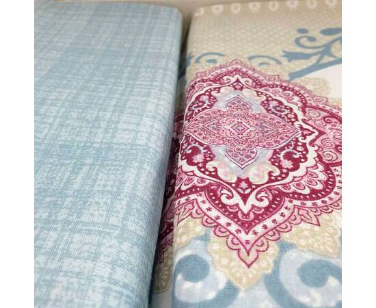 Постельное белье ранфорс хлопок 145х220 EKO ORNAMENT V2 Zeron (17973), Размер: полуторный 145х210, Основной цвет: синий, изображение 3