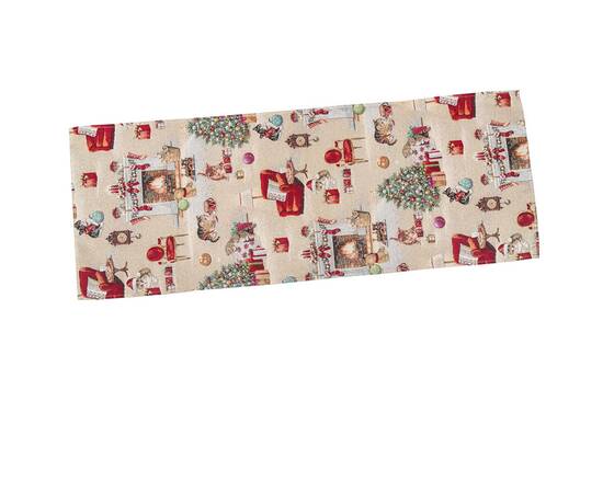 Гобеленова доріжка на стіл Різдв'яна історія 37х100 LiMaSo (EDEN966-37), Тип: доріжки (раннери), Основний колір: червоний, Форма скатертини: прямокутна, Розмір: 37x100, зображення 2