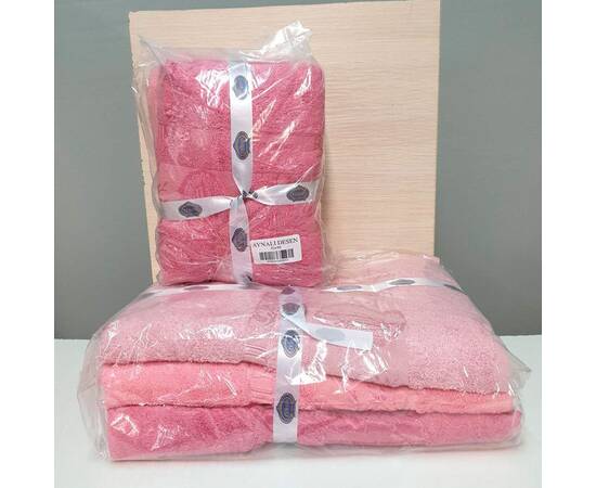 Полотенца бамбуковые 50x90 3шт Bamboo Desen Zeron (18346), Цвет: розовый, Размер: 50x90, изображение 3