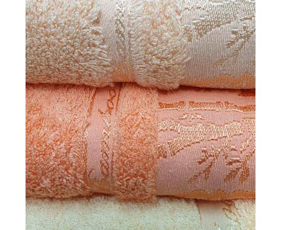 Полотенца бамбуковые 70x140 3шт Aynali Agac Bamboo Desen Zeron (18361), Цвет: оранжевый, Размер: 70x140, изображение 3