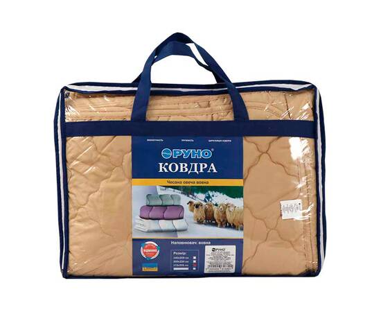 Ковдра 172х205 вовняна Комфорт бежева Руно (316.52ШКУ_Бежевий), Сезонність: демісезонна, Розмір: 172x205, зображення 5