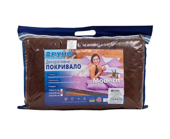 Покрывало 220х240 микрофайбер Барселона Руно (330.52У_Барселона), Цвет: коричневый, Размер: 220x240, изображение 5