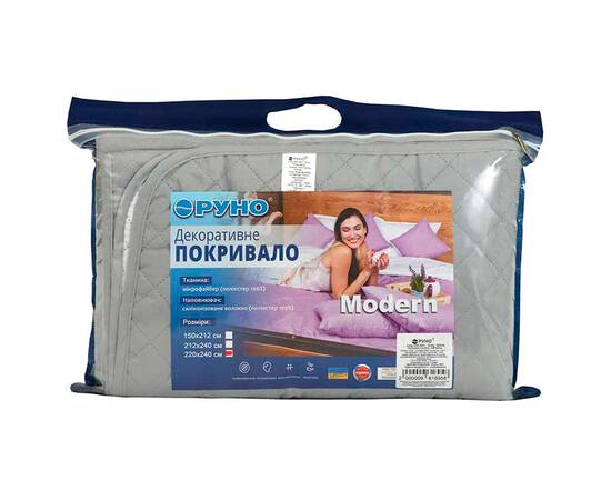 Покрывало 150х212 стеганное White Grey Руно (360.52У_White Grey), Цвет: серый, Размер: 150x212, изображение 5