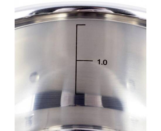 Каструля 16x9 см, 1,5L з кришкою Kamille (5853), Тип: каструля, Об'єм: 1,5 л, Колір: срібний, зображення 4
