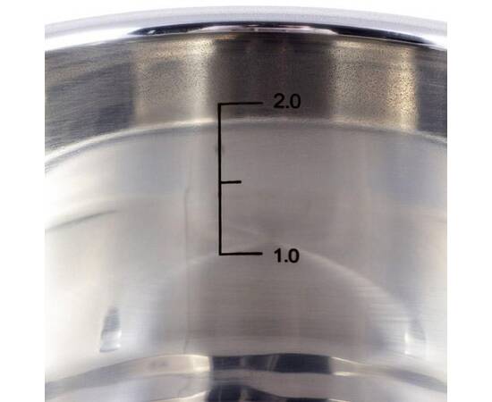 Каструля 18x10 см, 2,4L з кришкою Kamille (5854), Тип: каструля, Об'єм: 2,4 л, Колір: срібний, зображення 4