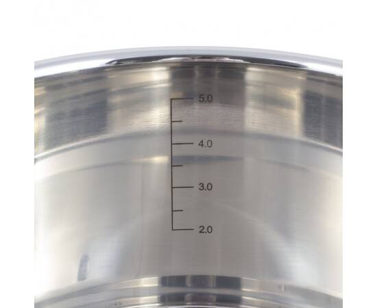 Каструля 24x13 см, 5,7L з кришкою Kamille (5857), Тип: каструля, Об'єм: 5,7 л, Колір: срібний, зображення 4