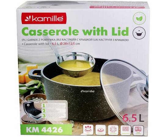 Кастрюля 28x12,5cm Kamille (4426), Тип: кастрюля, Объем: 6,5 л, Цвет: серый, изображение 4