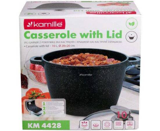 Кастрюля 28x20cm Kamille (4428), Тип: кастрюля высокая, Объем: 10 л, Цвет: серый, изображение 4