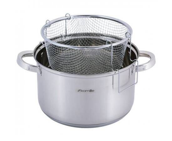 Каструля для фритюру O25 Kamille (5625S), Тип: каструля для фритюру, Об'єм: 6,5 л, Колір: срібний, зображення 5