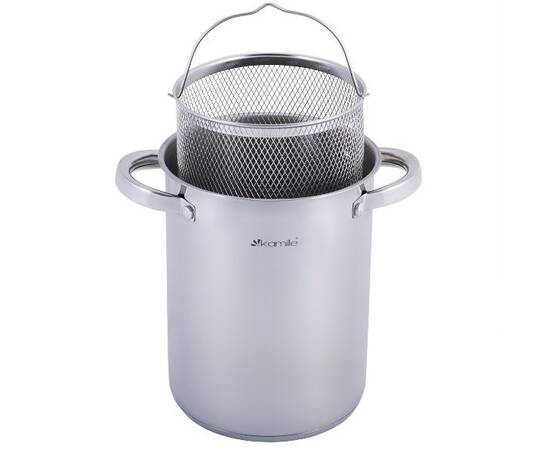 Каструля для спаржі 4л O16x21 см Kamille (5850), Тип: каструля для спаржі, Об'єм: 4 л, Колір: срібний, зображення 2