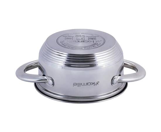 Каструля 1,1л з кришкою Kamille (5770), Тип: каструля, Об'єм: 1,1 л, Колір: срібний, зображення 3