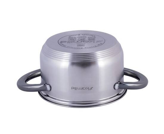 Каструля 1,5л з кришкою Kamille (4920), Тип: каструля, Об'єм: 1,5 л, Колір: срібний, зображення 3