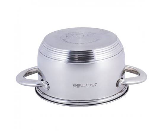 Кастрюля 1,7л с крышкой Kamille (5771), Тип: кастрюля, Объем: 1,7 л, Цвет: серебряный, изображение 2