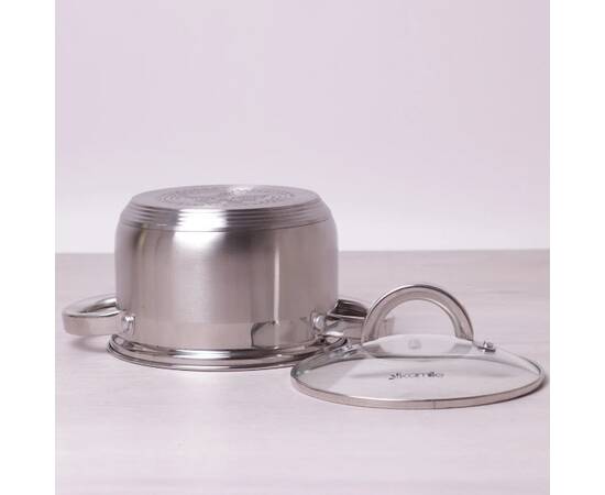 Каструля 2,1 л з кришкою Kamille (5616S), Тип: каструля, Об'єм: 2,1 л, Колір: срібний, зображення 3