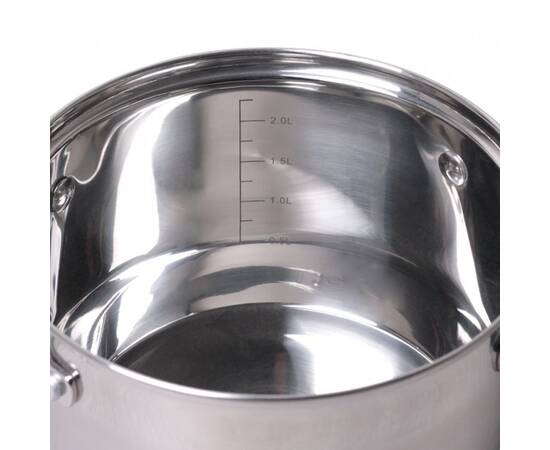 Каструля 2.9л з кришкою та 7-шаровим дном (O18x11.5 см) Kamille (4718S), Тип: каструля, Об'єм: 2,9 л, Колір: срібний, зображення 3