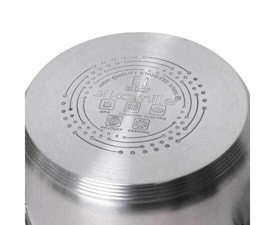 Каструля 3.9л з кришкою Kamille (5620S), Тип: каструля, Об'єм: 3,9 л, Колір: срібний, зображення 3