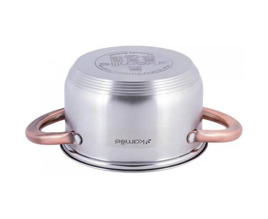 Кастрюля 5л с крышкой Kamille (4934), Тип: кастрюля, Объем: 5 л, Цвет: серебряный, изображение 3