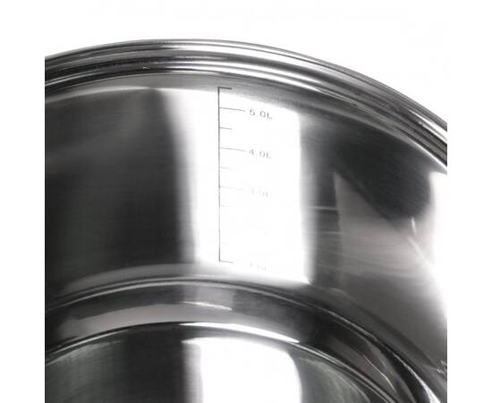 Каструля 6.5л з кришкою Kamille (5624S), Тип: каструля, Об'єм: 6,5 л, Колір: срібний, зображення 2