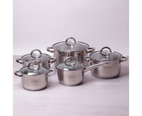 Набір посуду 10 предметів (ківш 1.8л; каструлі 1.8л, 2.5л, 3.8л, 5.8л) Kamille (5633S), зображення 2