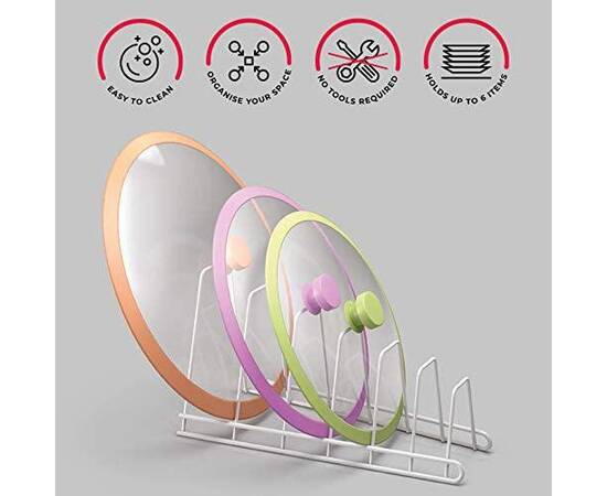 Подставка для крышек 34х15х18 см белая SECTOR METALTEX (360206), изображение 2