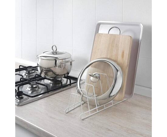 Подставка для крышек 34х15х18 см белая SECTOR METALTEX (360206), изображение 3