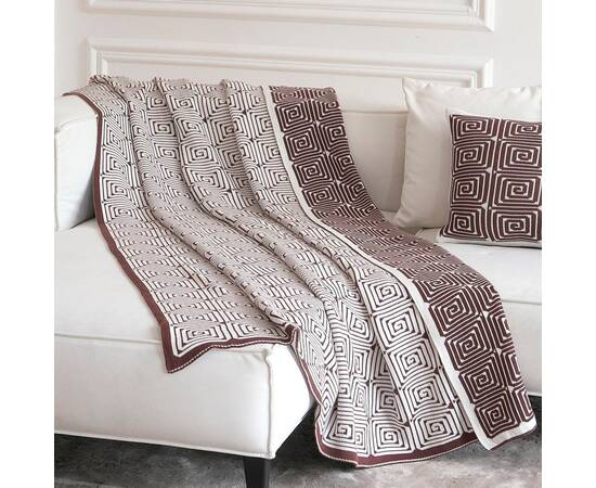 Плед La Modno 150x200 Monogram Brown-Ecru (200186), Цвет: коричневый, Размер: 150x200, изображение 2
