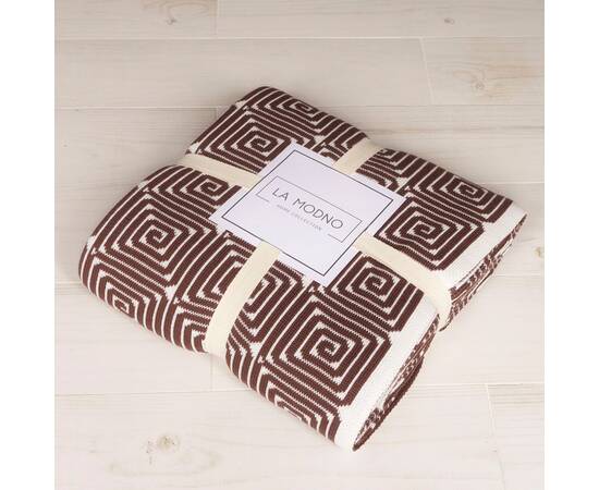 Плед La Modno 150x200 Monogram Brown-Ecru (200186), Цвет: коричневый, Размер: 150x200, изображение 3