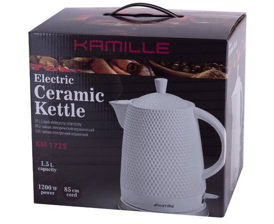 Чайник 1,5л. електричний керамічний Kamille (1725), зображення 6