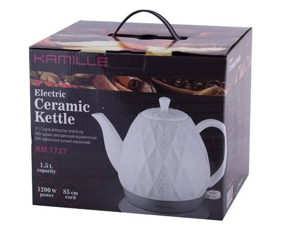 Чайник 1,5л. електричний керамічний Kamille (1727), зображення 8