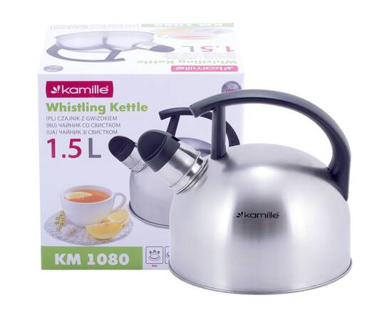 Чайник 1.5л зі свистком Kamille (1080), зображення 6