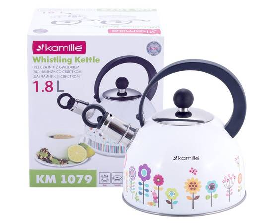 Чайник 1.8л зі свистком Kamille (1079), зображення 6